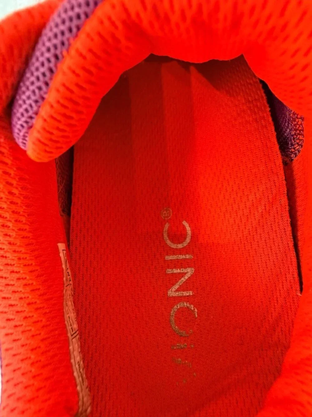 Vionic Womens Ingrid Purple Athletic Sneakers Size 5 With Orange Accents